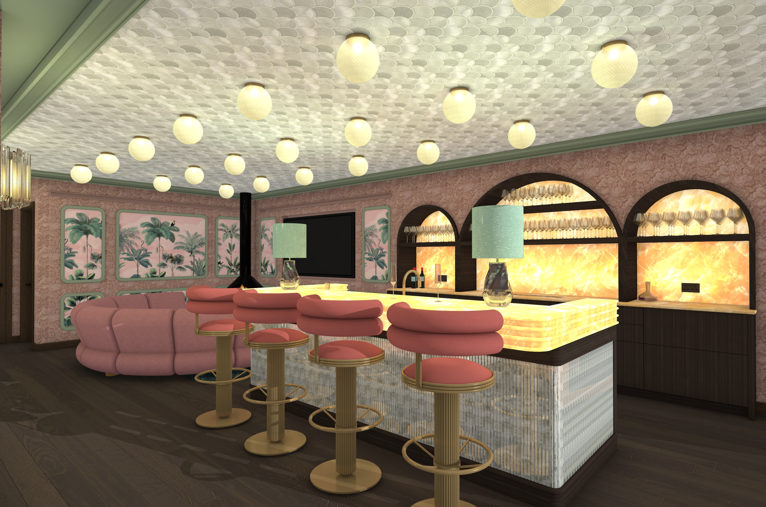 CGI image of interior deisgn concept for The Garden Pavilion