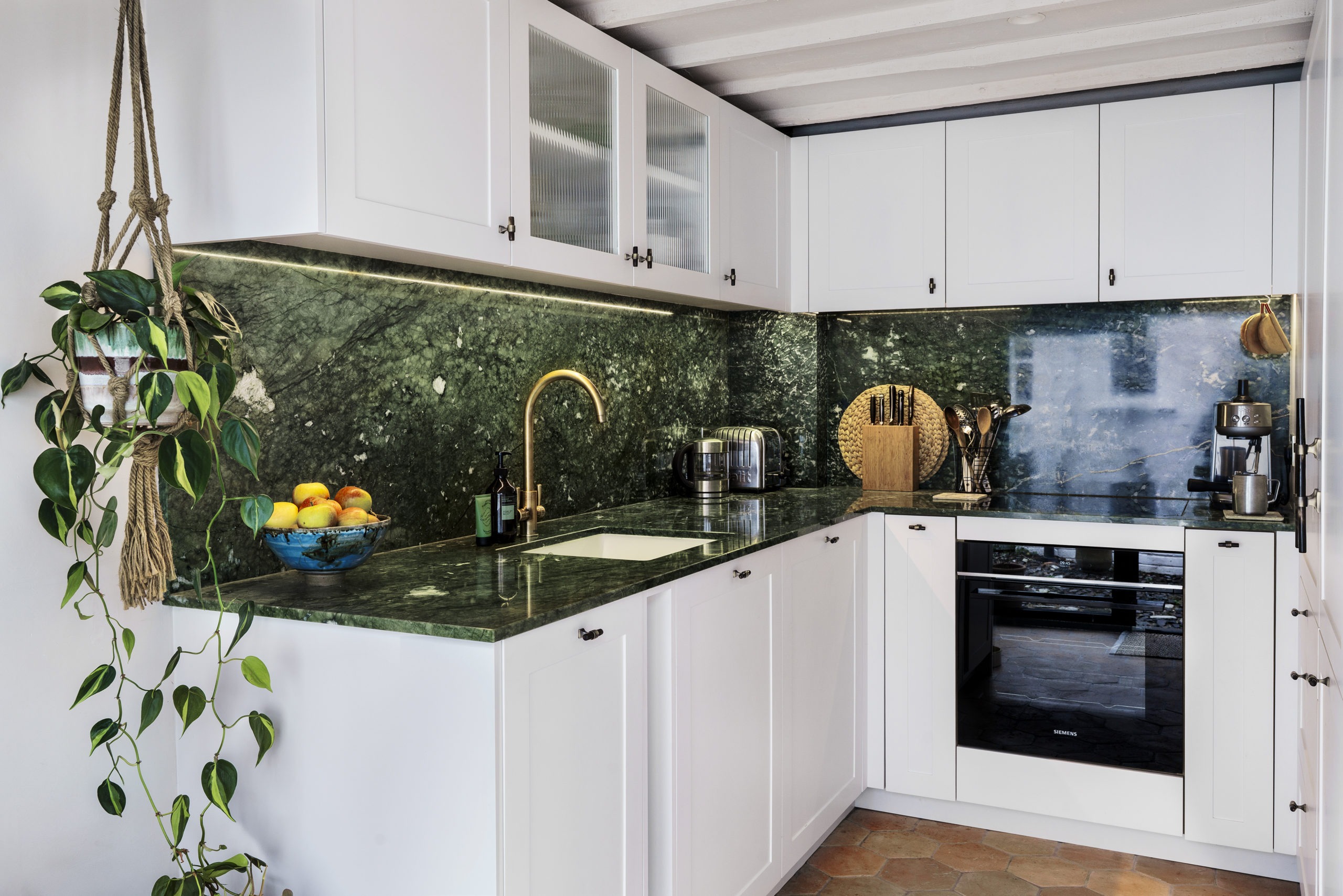 Kitchen interior in a Grade II listed barn conversion